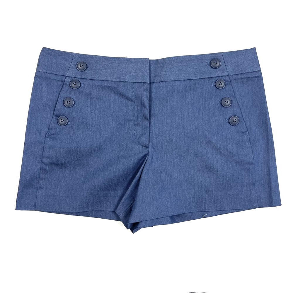 LOFT Women's 12 Stretch Blue Shorts The Riviera Short Tie Waist Belt 4" Inseam